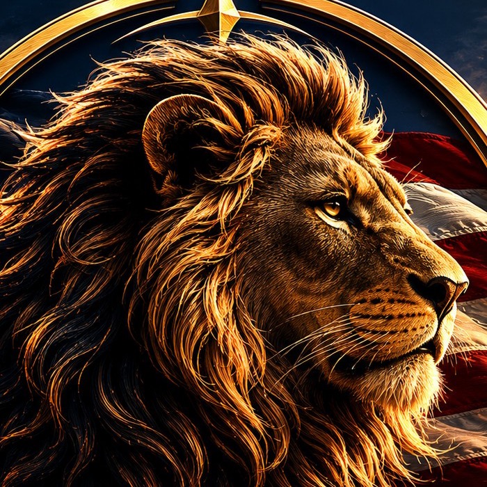 LionHeart lion and American flag emblem